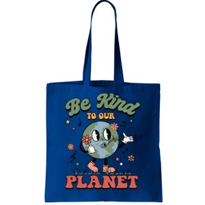 Be Kind To Our Planet Cute Groovy Earth Day Environtal Cute Gift Tote Bag