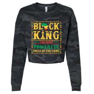 Black King The Most Powerful Piece In The Game Black History Cropped Pullover Crew