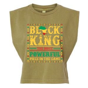 Black King The Most Powerful Piece In The Game Black History Garment-Dyed Women's Muscle Tee