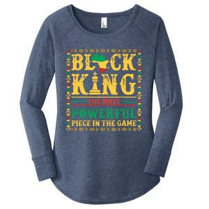 Black King The Most Powerful Piece In The Game Black History Women's Perfect Tri Tunic Long Sleeve Shirt