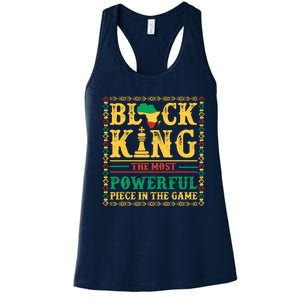 Black King The Most Powerful Piece In The Game Black History Women's Racerback Tank