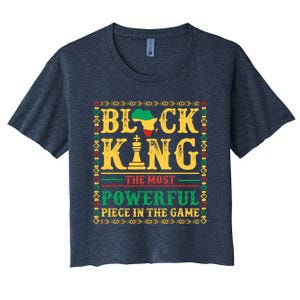 Black King The Most Powerful Piece In The Game Black History Women's Crop Top Tee