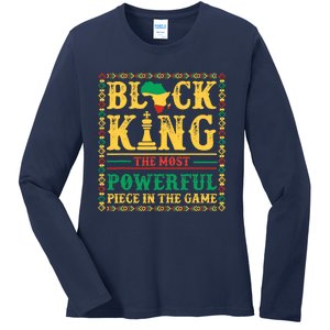 Black King The Most Powerful Piece In The Game Black History Ladies Long Sleeve Shirt