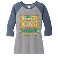 Black King The Most Powerful Piece In The Game Black History Women's Tri-Blend 3/4-Sleeve Raglan Shirt