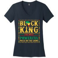 Black King The Most Powerful Piece In The Game Black History Women's V-Neck T-Shirt