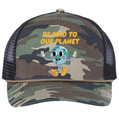 Be Kind To Our Planet Ecology Wildlife Ecosystem Outdoor Cool Gift Retro Rope Trucker Hat Cap