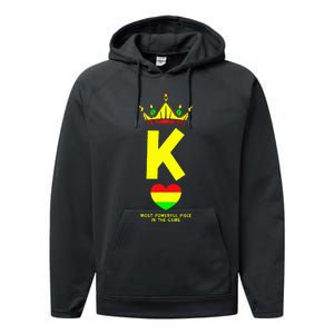 Black King The Most Powerful Piece In The Game Juneteenth Performance Fleece Hoodie