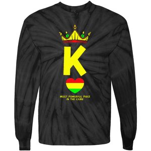 Black King The Most Powerful Piece In The Game Juneteenth Tie-Dye Long Sleeve Shirt