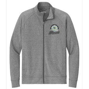 Be Kind To Our Planet Funny Save The Earth Retro Gift Stretch Full-Zip Cadet Jacket