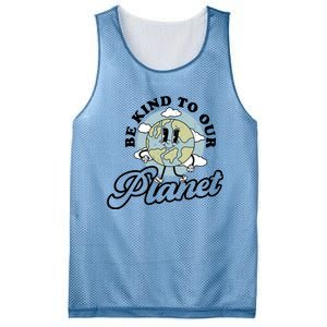 Be Kind To Our Planet Funny Save The Earth Retro Gift Mesh Reversible Basketball Jersey Tank