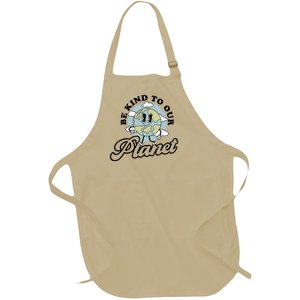 Be Kind To Our Planet Funny Save The Earth Retro Gift Full-Length Apron With Pockets