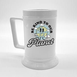 Be Kind To Our Planet Funny Save The Earth Retro Gift Beer Stein