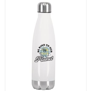 Be Kind To Our Planet Funny Save The Earth Retro Gift Stainless Steel Insulated Water Bottle