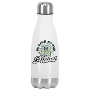 Be Kind To Our Planet Funny Save The Earth Retro Gift Stainless Steel Insulated Water Bottle