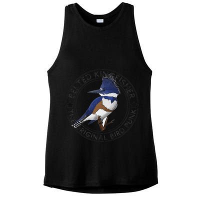 Belted Kingfisher The Original Bird Punk Ladies PosiCharge Tri-Blend Wicking Tank