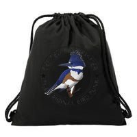 Belted Kingfisher The Original Bird Punk Drawstring Bag