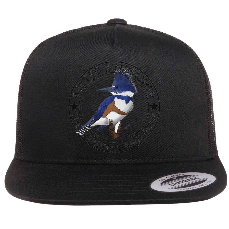 Belted Kingfisher The Original Bird Punk Flat Bill Trucker Hat