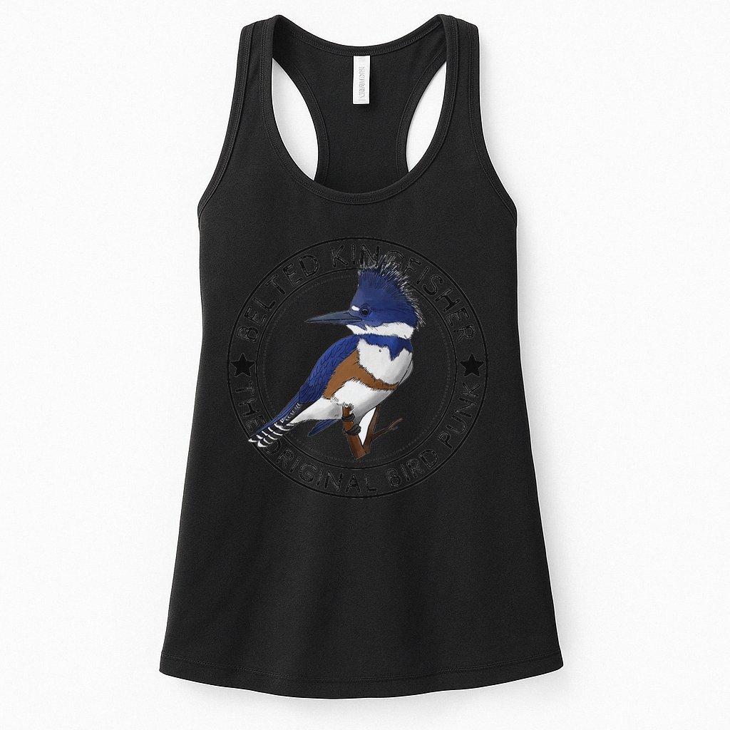 Belted Kingfisher The Original Bird Punk Womens Tank Top