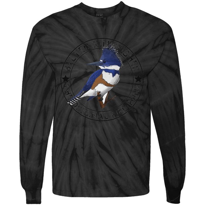 Belted Kingfisher The Original Bird Punk Tie-Dye Long Sleeve Shirt