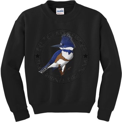Belted Kingfisher The Original Bird Punk Kids Sweatshirt