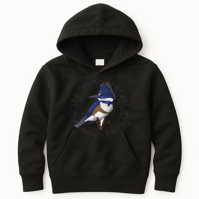 Belted Kingfisher The Original Bird Punk Kids Hoodie