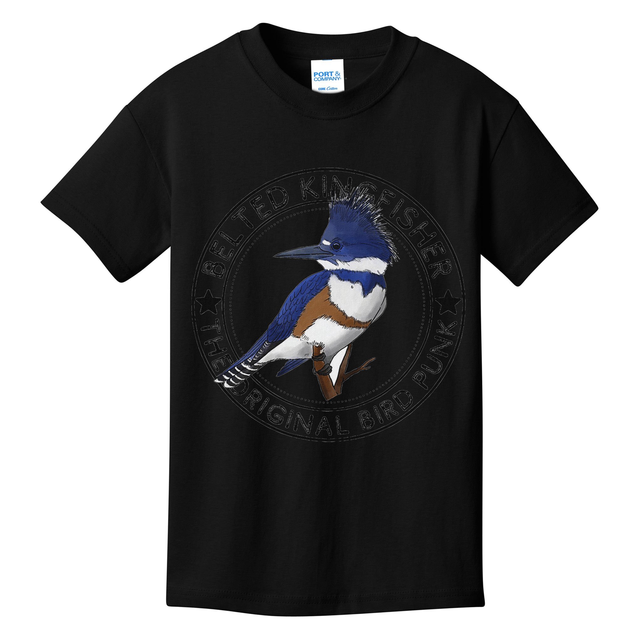 Belted Kingfisher The Original Bird Punk Kids T-Shirt