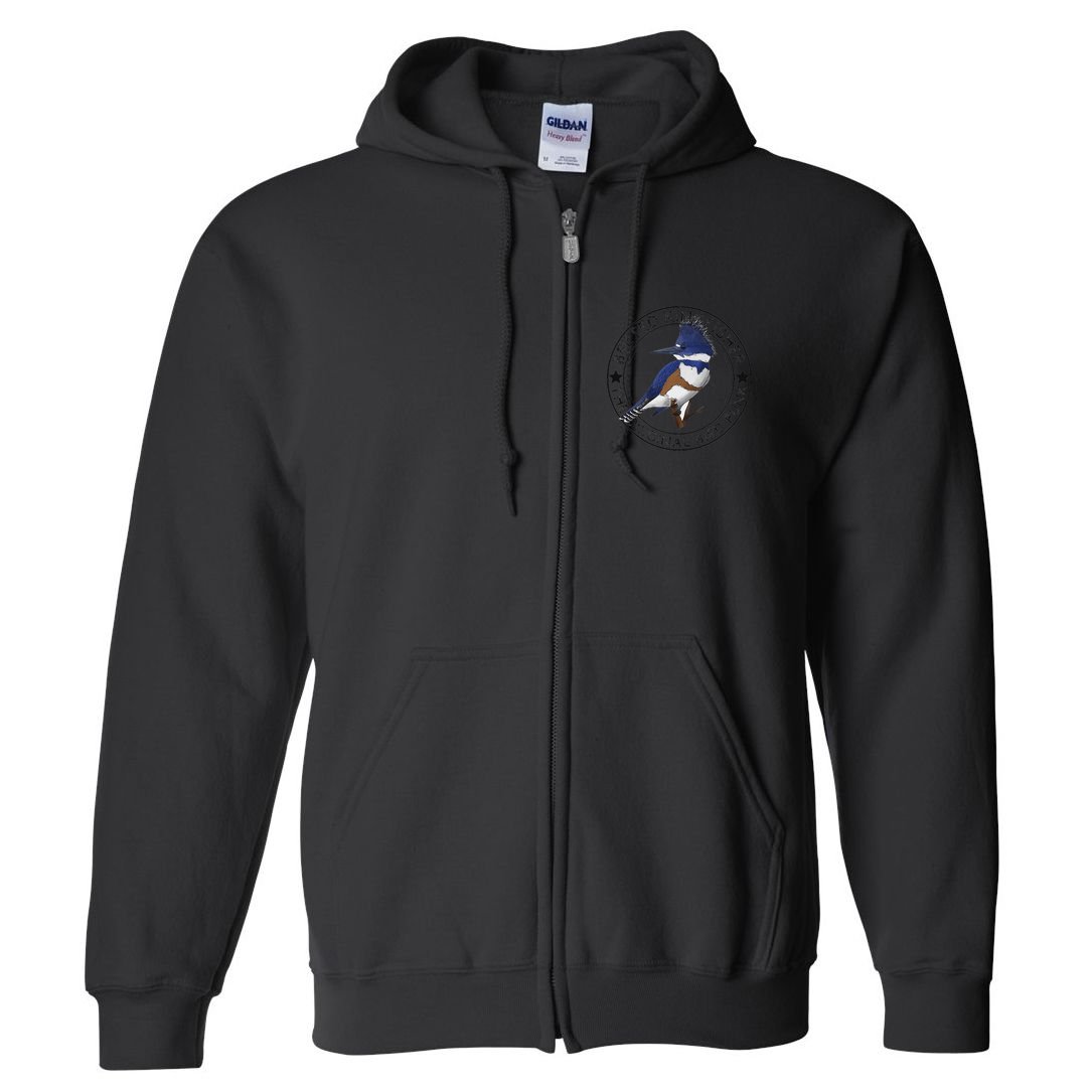 Belted Kingfisher The Original Bird Punk Full Zip Hoodie