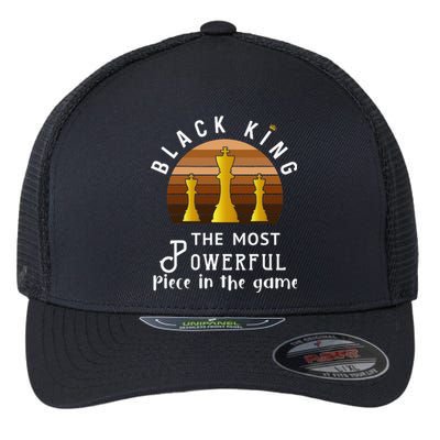 Black King The Most Powerful Piece in The Game Juneteenth Flexfit Unipanel Trucker Cap