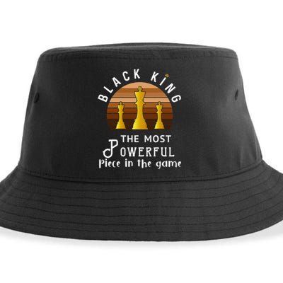 Black King The Most Powerful Piece in The Game Juneteenth Sustainable Bucket Hat