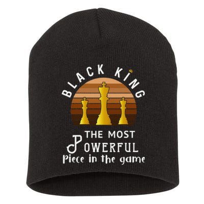 Black King The Most Powerful Piece in The Game Juneteenth Short Acrylic Beanie