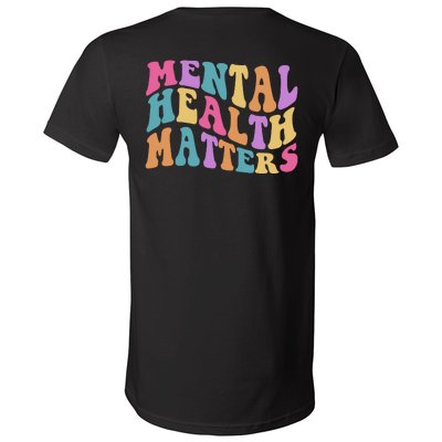 Be Kind To Your Kind Mental Health Matters Back & Front V-Neck T-Shirt