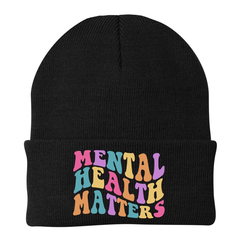Be Kind To Your Kind Mental Health Matters Back & Front Beanie