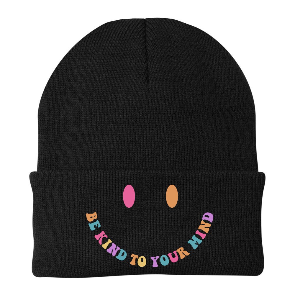 Be Kind To Your Kind Mental Health Matters Back & Front Beanie