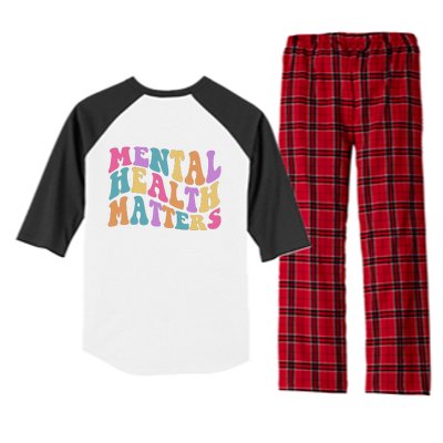 Be Kind To Your Kind Mental Health Matters Back & Front Raglan Sleeve Pajama Set