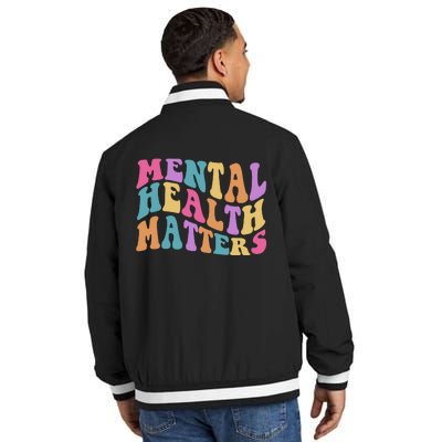 Be Kind To Your Kind Mental Health Matters Back & Front Insulated Varsity Jacket