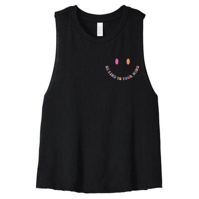 Be Kind To Your Kind Mental Health Matters Back & Front Women's Racerback Cropped Tank