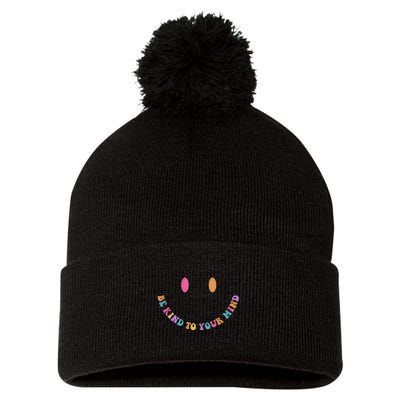 Be Kind To Your Kind Mental Health Matters Back & Front Pom Pom 12in Knit Beanie