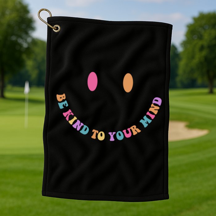 Be Kind To Your Kind Mental Health Matters Back & Front Golf Towel