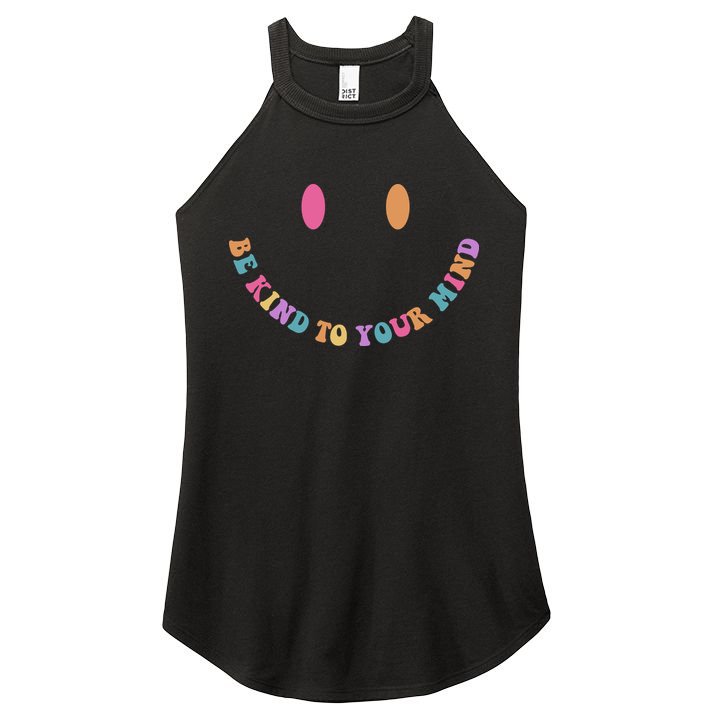 Be Kind To Your Kind Mental Health Matters Back & Front Women's Perfect Tri Rocker Tank