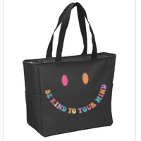 Be Kind To Your Kind Mental Health Matters Back & Front Zip Tote Bag