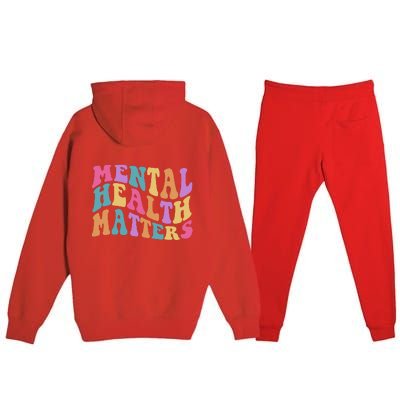 Be Kind To Your Kind Mental Health Matters Back & Front Premium Hooded Sweatsuit Set