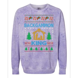 Backgammon King Ugly Christmas Colorblast Crewneck Sweatshirt