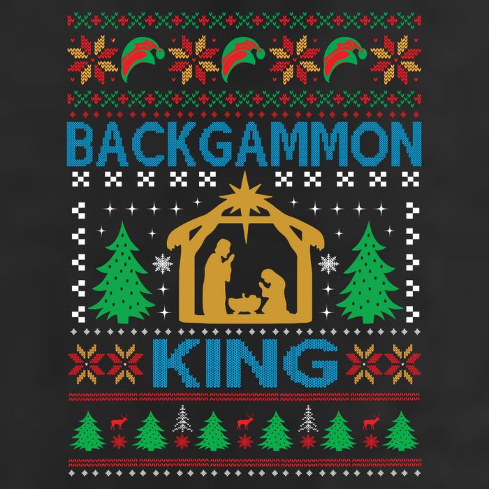 Backgammon King Ugly Christmas 7 Panel Mesh Trucker Snapback Hat