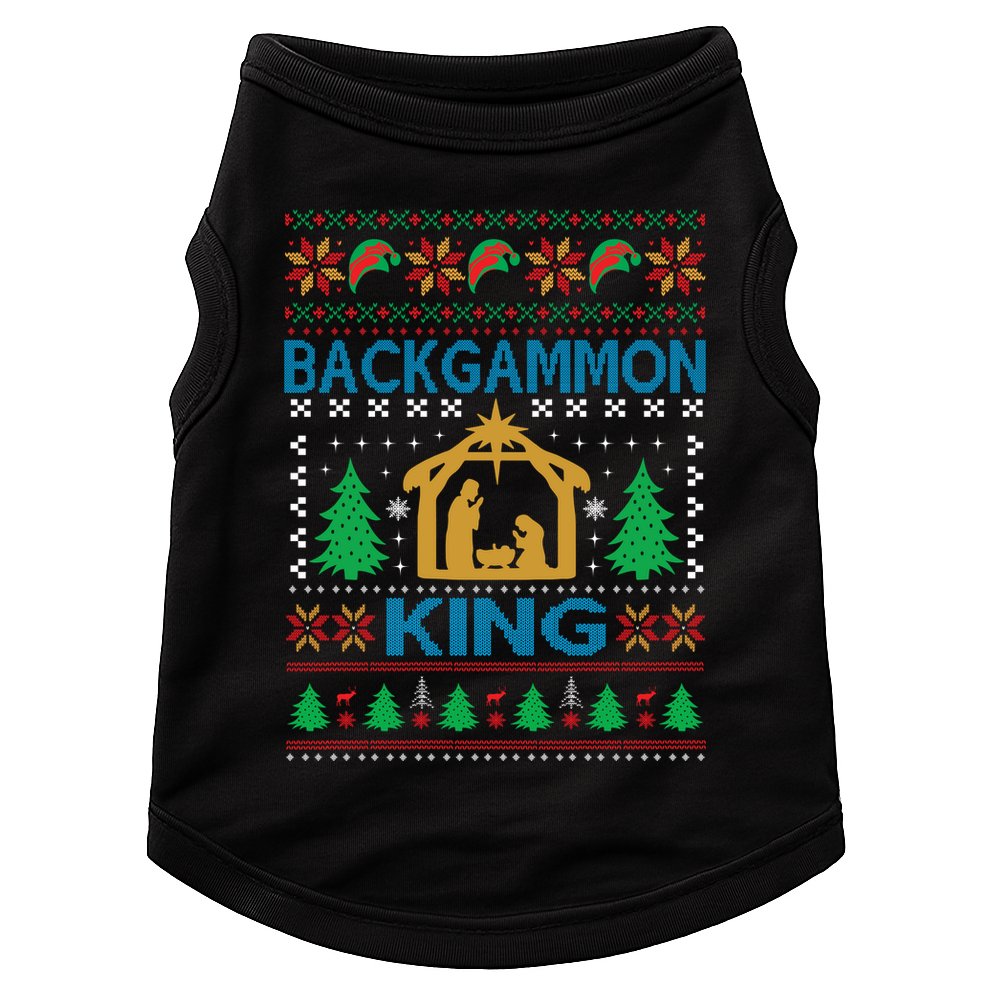 Backgammon King Ugly Christmas Doggie Tank