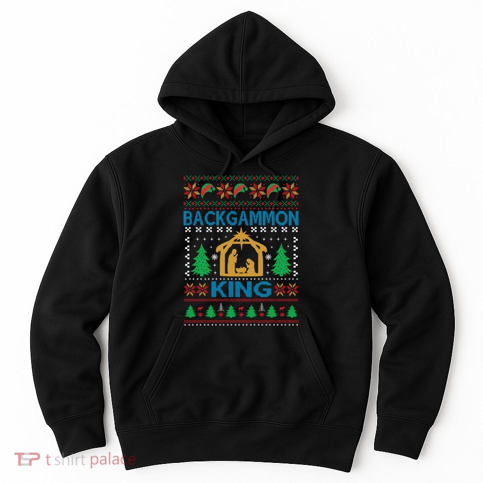 Backgammon King Ugly Christmas Hoodie