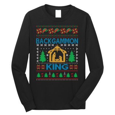 Backgammon King Ugly Christmas Long Sleeve Shirt