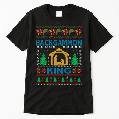 Backgammon King Ugly Christmas Tall T-Shirt
