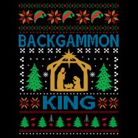 Backgammon King Ugly Christmas Flat Bill Trucker Hat