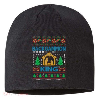 Backgammon King Ugly Christmas Sustainable Beanie