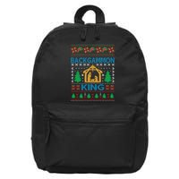 Backgammon King Ugly Christmas 16 in Basic Backpack